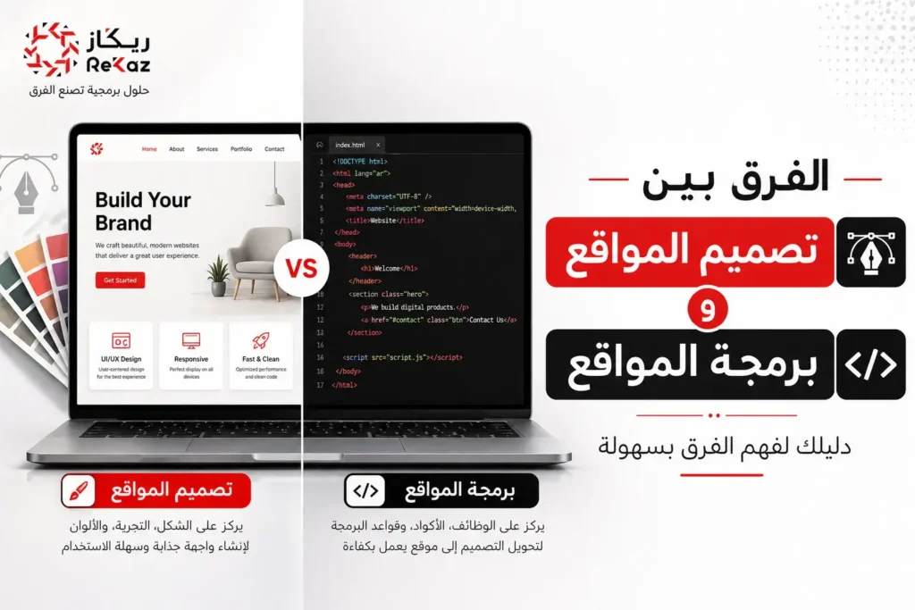 الفرق بين تصميم المواقع وبرمجة المواقع