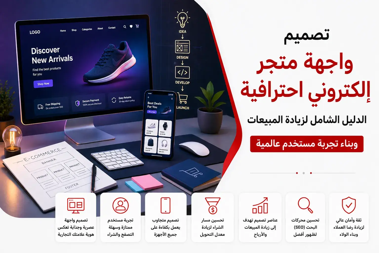 تصميم واجهة متجر الكتروني