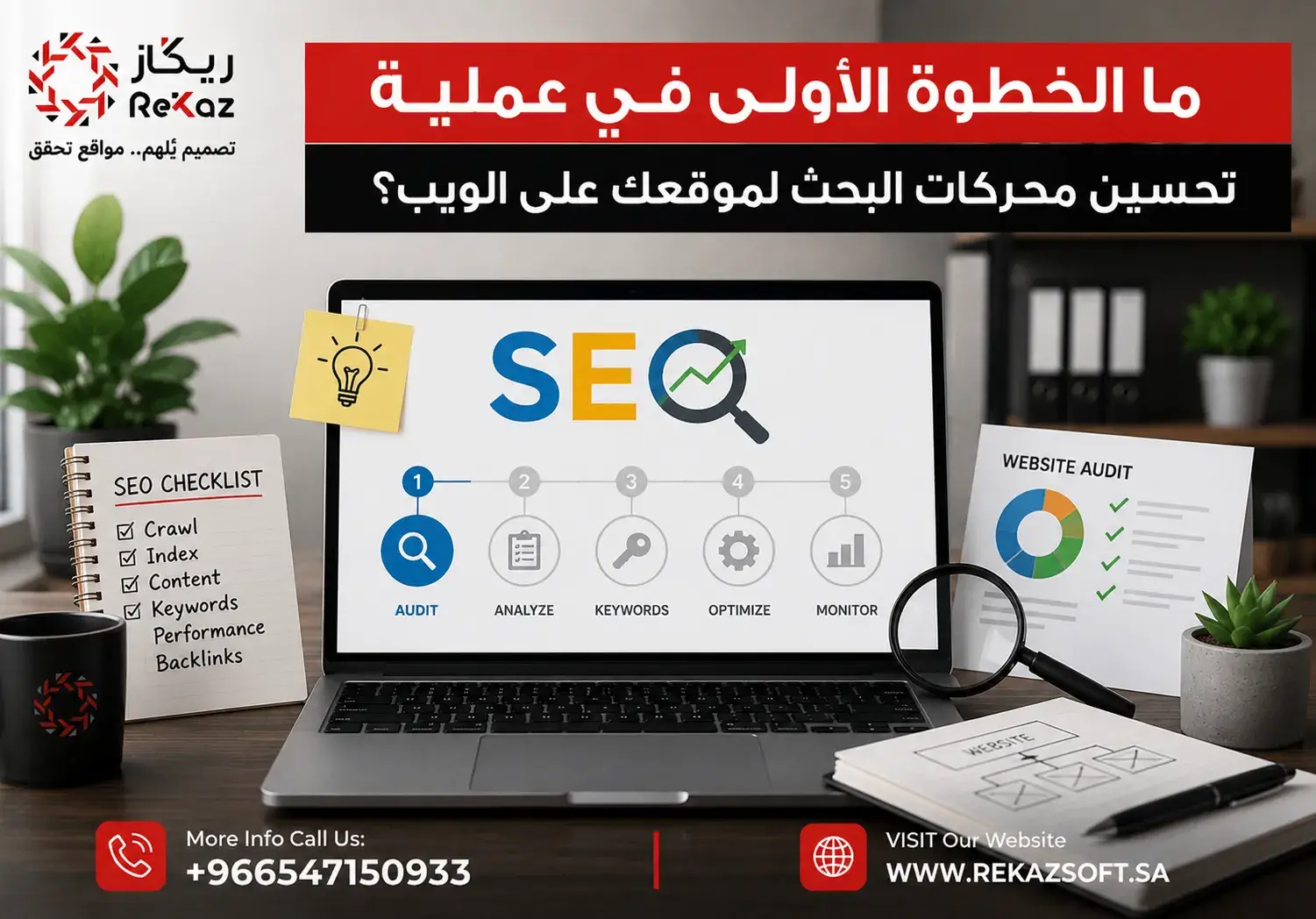 ما الخطوة الأولى في عملية تحسين محركات البحث لموقعك على الويب